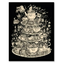 Alice In Wonderland Mad Hatter Tea Party Whimsical Magical Adventure Painting Art Print Framed Poster Wall Decor 12x16 inch