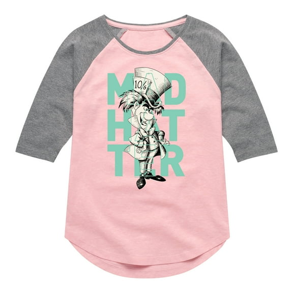 Alice In Wonderland - Mad Hatter - Toddler And Youth Girls Raglan Graphic T-Shirt