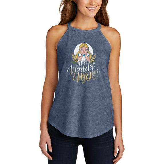 Alice In Wonderland - Mad as a Hatter - Juniors High Neck Tank Top