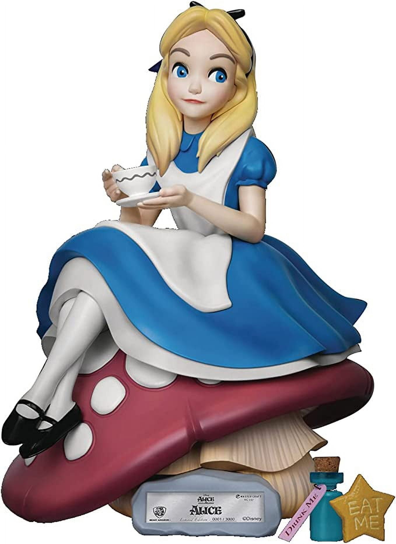 Alice in Wonderland Blue and White Resin Table Top Statue