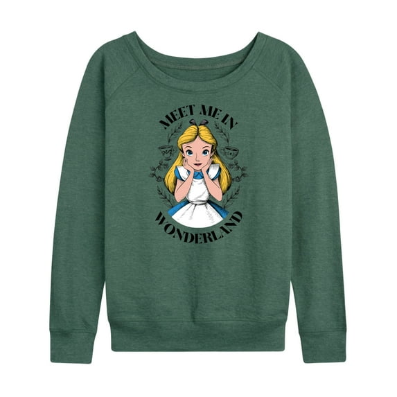 Alice In Wonderland - Meet Me in Wonderland - Women's Lightweight French Terry Long Sleeve Shirt