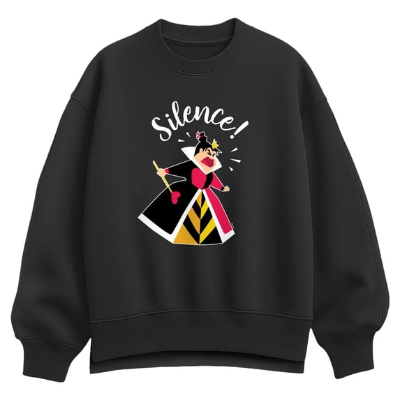Alice In Wonderland - Queen Of Hearts Silence Women's Oversized Fleece Crew Sweatshirt