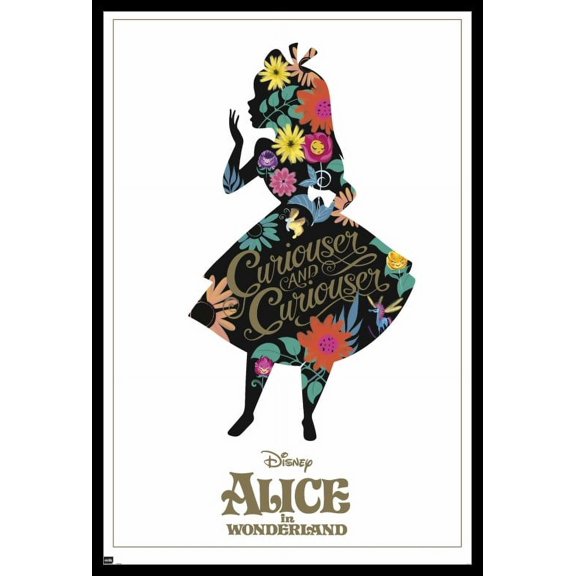 Alice In Wonderland Silhouette Laminated & Framed Poster (24 x 36)