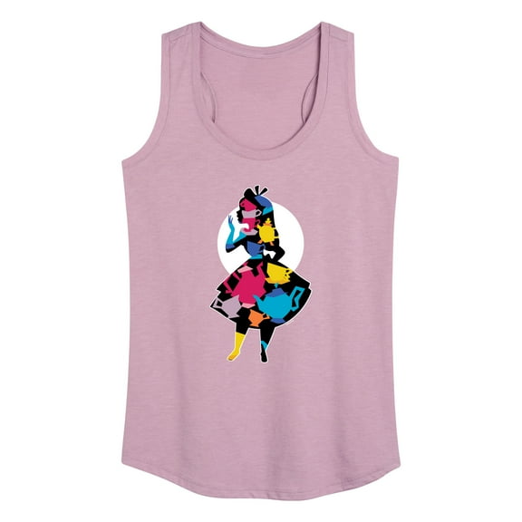 Alice In Wonderland - Teacup Silhouette - Women's Racerback Tank Top