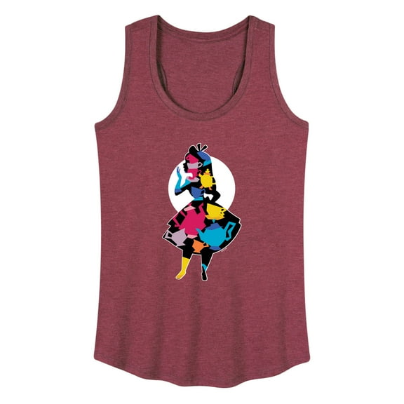Alice In Wonderland - Teacup Silhouette - Women's Racerback Tank Top