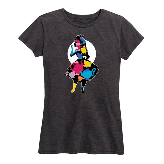 Alice In Wonderland - Teacup Silhouette - Women's Short Sleeve Graphic T-Shirt