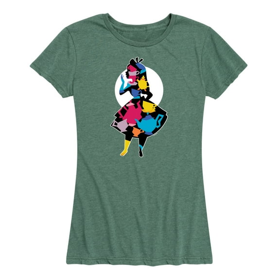 Alice In Wonderland - Teacup Silhouette - Women's Short Sleeve Graphic T-Shirt