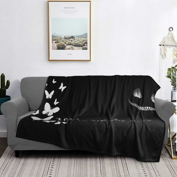 Alice In Wonderland Themed Flannel Blanket Funny Ultra-Soft Micro Warm Throw Blanket Fleece Blanket Interesting Gift 60"X50"