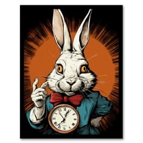 Alice In Wonderland Time White Rabbit I'm Late Important Date Whimsical Magical Adventure Painting Art Print Framed Poster Wall Decor 12x16 inch