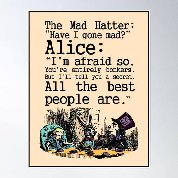Alice In Wonderland ; Vintage Mad Hatters Tea Party Print Poster Wall Art, Modern Wall Decor For Living Room Bedroom, 16x24 UNFRAMED