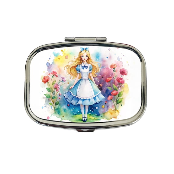 Alice In Wonderland Watercolor Small Travel Handbag Pill Box Case