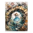 thumbnail image 1 of Alice In Wonderland Watercolour Through The Looking Glass Whimsical Magical Adventure Painting Extra Large XL Wall Art Poster Print, 1 of 5