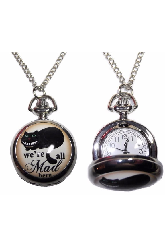Alice In Wonderland We're All Mad Here Pocket Watch