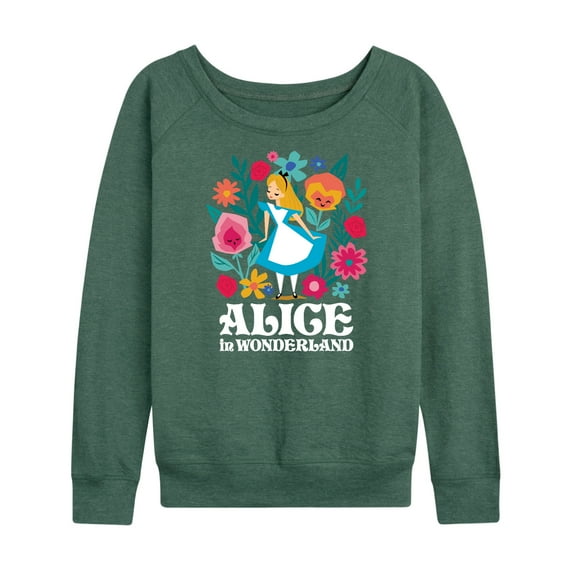 Alice In Wonderland - Wonderland Flowers - Women's Lightweight French Terry Long Sleeve Shirt