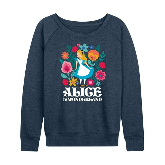 Alice In Wonderland - Wonderland Flowers - Women's Lightweight French Terry Long Sleeve Shirt