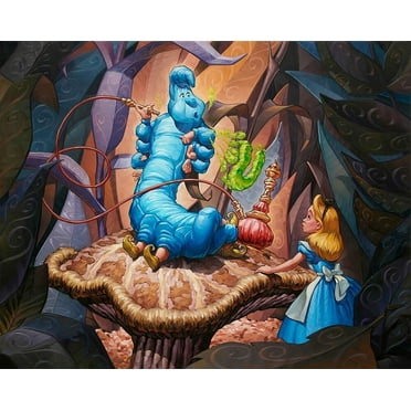 Alice In Wonderland and Absolem the Caterpillar - CANVAS OR PRINT WALL ART