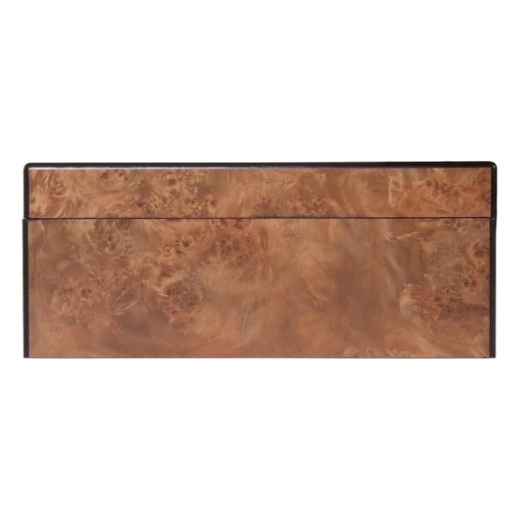 Alice Lane Burled Wood Box Small Bold Design Black Sleek Interior Stow Luxury Accessories Living Room, Kitchen, Walk-In Closet, Cocktail Table