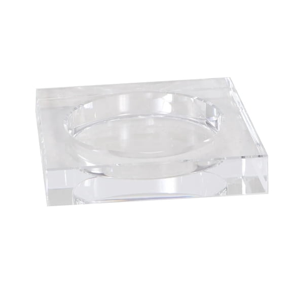 Alice Lane Crystal Candle Dish — Size Large — Smooth, Round Cutout is The Perfect Size for Your Favorite Candle or Diffuser — Clear K9 Crystal Design