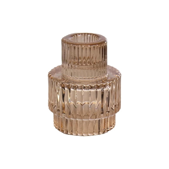 Alice Lane Vintage Ribbed Glass Candlestick Holder