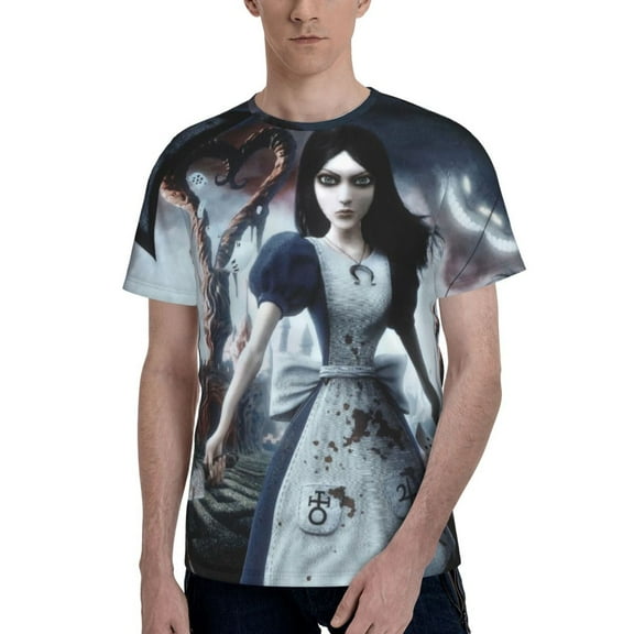 Alice Madness Returns Men's T Shirts Cartoon Graphic Short Sleeve Tees Novelty Casual Unisex Adults Tee Shirt Tops