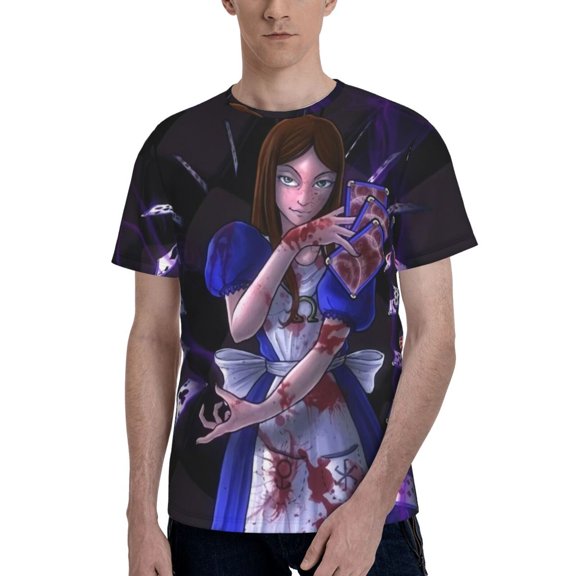 Alice Madness Returns Men's T Shirts Cartoon Graphic Short Sleeve Tees Novelty Casual Unisex Adults Tee Shirt Tops