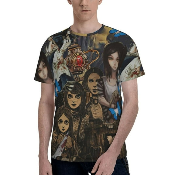 Alice Madness Returns Men's T Shirts Cartoon Graphic Short Sleeve Tees Novelty Casual Unisex Adults Tee Shirt Tops