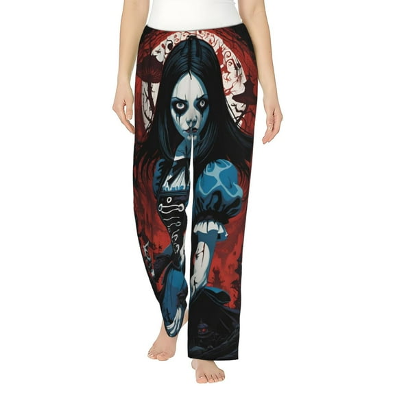 Alice Madness Returns Women's Pajama Pants Comfy Casual Loose Sleep Bottoms Pants Drawstring Wide Leg Long Lounge Pants