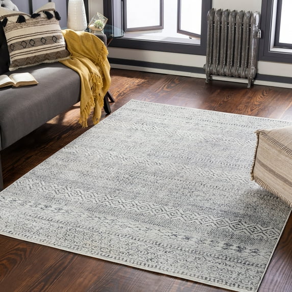Alice Medium Gray 5'3" x 7' Global Rectangle Area Rug
