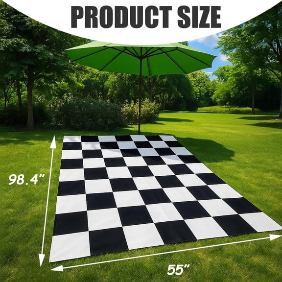 Alice Party Decorations,Wonderland Theme Party Table Cover, Black and White PVC Tablecloth,Garden Checkered Tea Party Decoration Cloth Rectangula 55"X98"$$Electronics Accessories