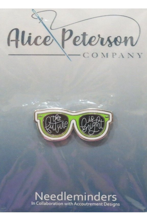 Enamel Needle Minder - Lime Green Sunglasses
