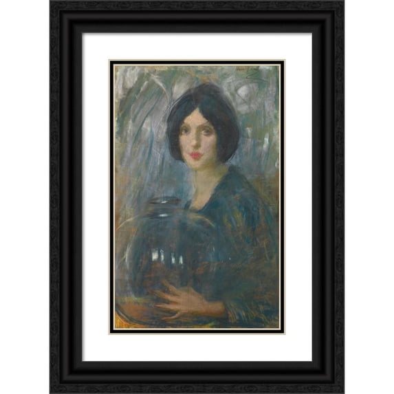 Alice Pike Barney 11x14 Black Ornate Wood Framed Double Matted Museum Art Print Titled: The Crystal Globe