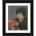 thumbnail image 1 of Alice Pike Barney 12x14 Black Ornate Wood Framed Double Matted Museum Art Print Titled: Study with Fan (1927), 1 of 5