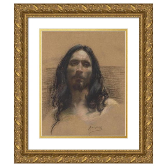 Alice Pike Barney 12x14 Gold Ornate Wood Frame and Double Matted Museum Art Print Titled - Anchorite (ca. 1900)