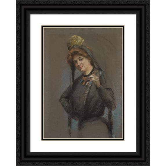 Alice Pike Barney 14x18 Black Ornate Wood Framed Double Matted Museum Art Print Titled - Cigarette