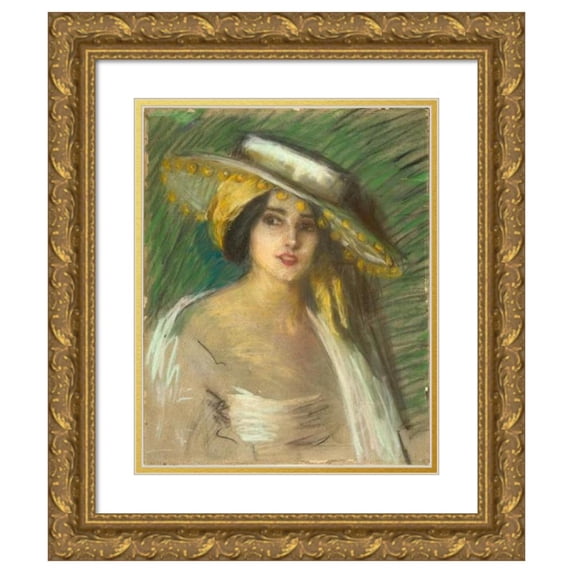Alice Pike Barney 15x18 Gold Ornate Wood Frame and Double Matted Museum Art Print Titled - Spanish Fantasy IIi
