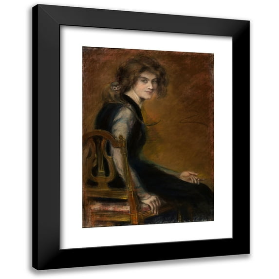 Alice Pike Barney 18x24 Black Modern Framed Museum Art Print Titled - Monkey Pet