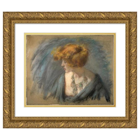 Alice Pike Barney 24x20 Gold Ornate Framed and Double Matted Museum Art Print Titled - Titian Hair