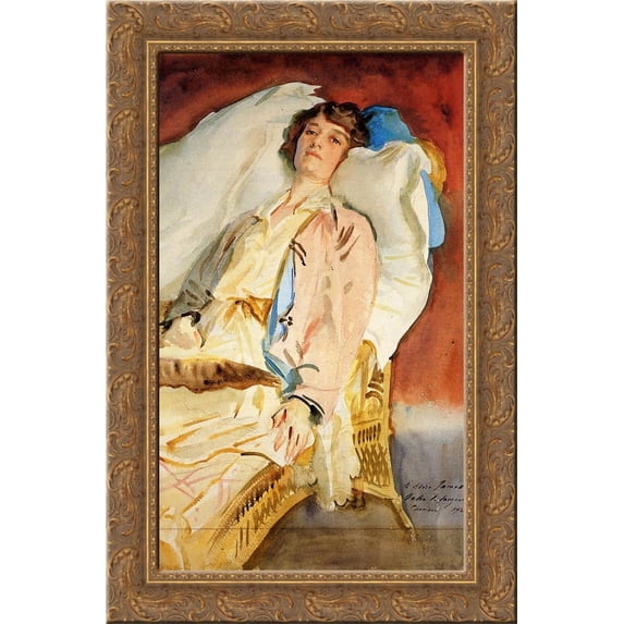 Alice Runnels James (Mrs. William James) 24x16 Gold Ornate Wood Framed Canvas Art by John Singer Sargent