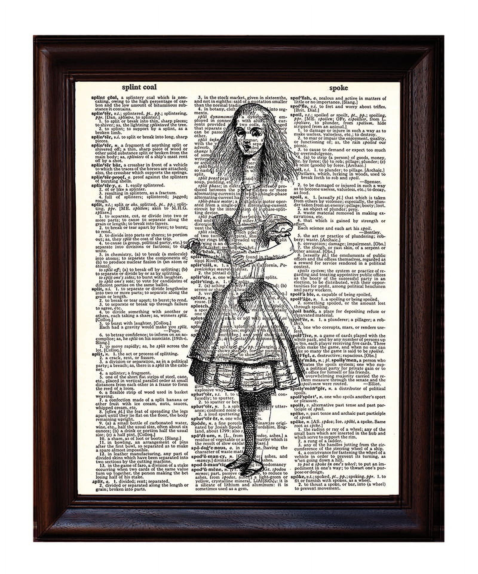 Alice Stretch - Dictionary Art Print Printed On Authentic Vintage Dictionary  Book Page - 8 x 10.5 