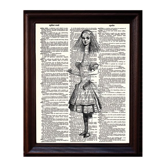 Alice Stretch - Dictionary Art Print Printed On Authentic Vintage Dictionary Book Page - 8 x 10.5