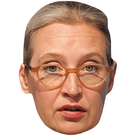 Alice Weidel (Glasses) Big Head. Larger than life mask.