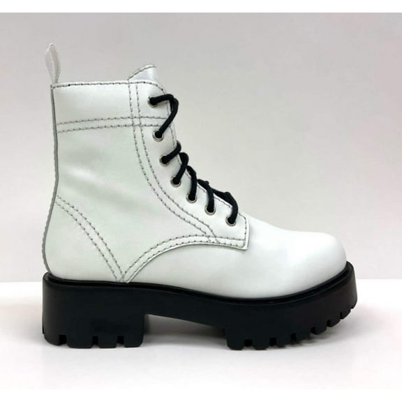 Alice White Heeled Combat Boot