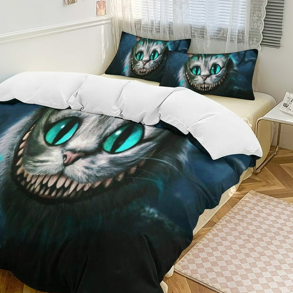 Alice in Wonden-Lan 3 Piece Comforter Bedding 1 Set Super Soft Quilt Cover with 2 Pillowcases Funny Merch Movie Fans Gifts for Girls Boys Kids Adults 86"×70"