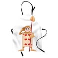 thumbnail image 1 of Alice in Wonderland Apron Playing Card Illustration with Six of Hearts Alice Fiction, Unisex Kitchen Bib Apron with Adjustable Neck for Cooking Baking Gardening, Ecru Pale Brown Red, by Ambesonne, 1 of 3