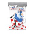 thumbnail image 1 of Alice in Wonderland Bedding Set with Sheet & Covers, Girl Sitting on a Tea Cup Heart Shape Character Fantasy Tale, Printed Bedroom Decor 2 Shams, 4 Sizes, Multicolor, by Ambesonne, 1 of 3