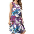 thumbnail image 1 of Alice Wonderland Cards Spring Summer Dresses for Women Fashion T-shirt Dress Casual Sleeveless Loose Sundress with Pockets, 1 of 5