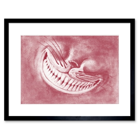 Alice Wonderland Cheshire Cat Smile Framed Wall Art Print