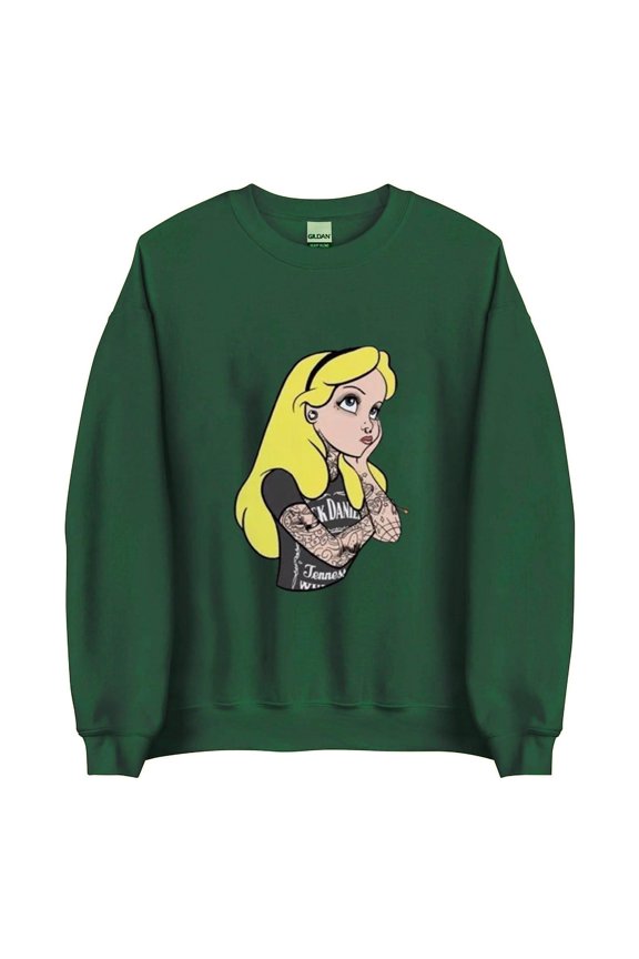 Alice Wonderland Full Sleeve Tattoo Punk Cool Gift Hipster Retro T Shirt