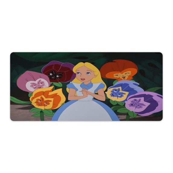 Alice in Wonderland Gaming Mouse Mat Large Mouse Mat Extended Mouse Pad Desk Mat Non-Slip Rubber Mice Pads Stitched Edges for Computer, Office, Keyboard And Laptop