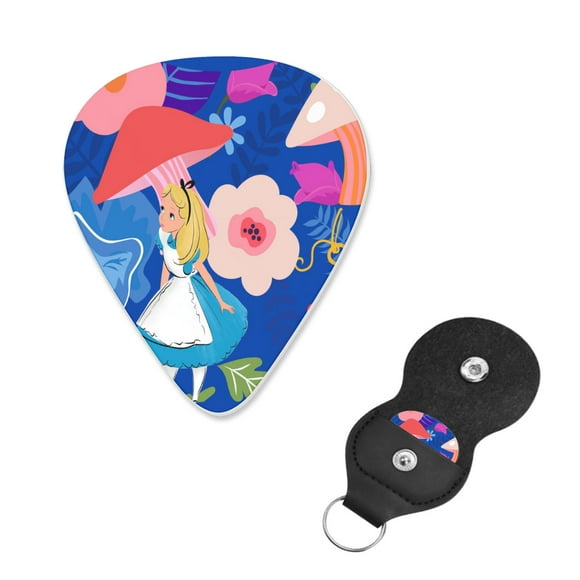 Alice in Wonderland Guitar Picks - Guitar Accessories - Acoustic, Electric, Bass Guitar Picks - Natural Feel, Warm Tone - Assorted Styles, Medium 0.70mm, 6 Pack